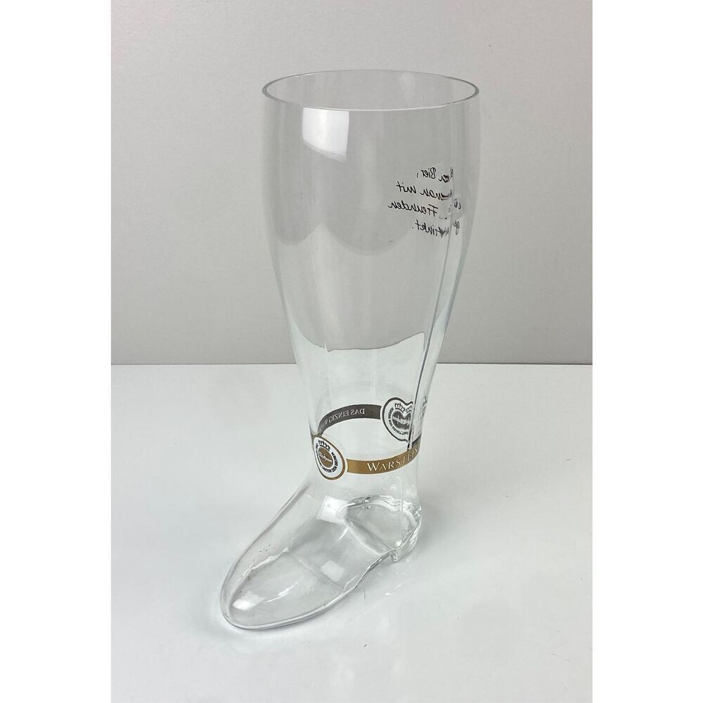 Warsteiner 2L Beer Boot Pressed Glass German Bierstiefel - 13" NOS Original Box
